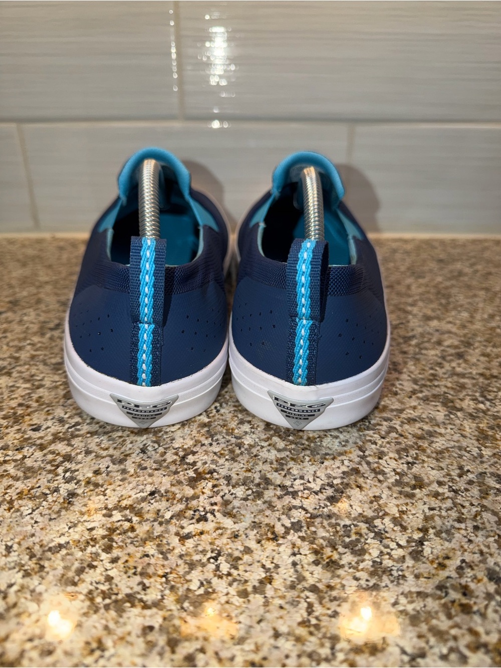 Columbia Navy and Cyan Slip-On Men’s Casual Shoes - Picture 4 of 9